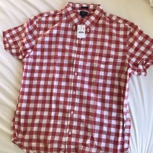 JCrew short sleeve gingham button down sz XL